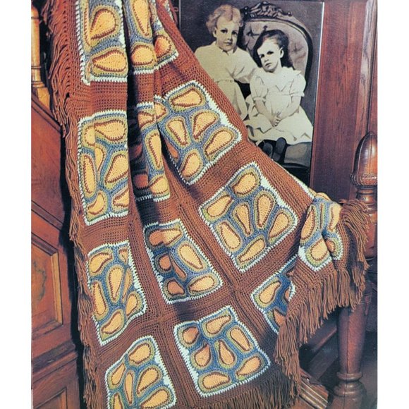 Crochet Patterns Mixed Lot of 12 Afghans Blankets Throws Beanies Slouchy Hat - Picture 9 of 12